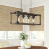 Chandelier Dimmable Rectangle With Wrought Iron Accents
