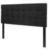Headboard Full size Modern Box-Stitch Black Fabric Upholstered