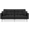 Convertible Linen Tufted Futon w/ 2 Pillow