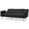Convertible Linen Tufted Futon w/ 2 Pillow