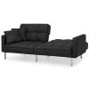Convertible Linen Tufted Futon w/ 2 Pillow