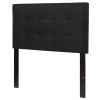 Headboard Twin size Modern Black Fabric Box-Stitch Upholstered