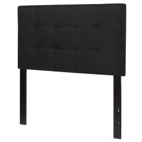 Headboard Twin size Modern Black Fabric Box-Stitch Upholstered