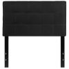 Headboard Twin size Modern Black Fabric Box-Stitch Upholstered