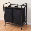 Laundry Hamper Cart With 2 Black Sorter Bags