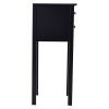 End Table Nightstand Side Table Elegant 2-Drawer in Black Wood Finish