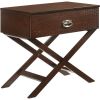 1-Drawer End Table Nightstand with X Legs