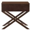 1-Drawer End Table Nightstand with X Legs