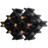 Wine Rack Set with Storage Shelves Black 5 Piece Wall Mounted
