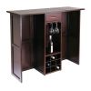 Wine 9 Bottle Rack Mini Bar Expandable Counter Walnut