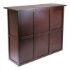 Wine 9 Bottle Rack Mini Bar Expandable Counter Walnut