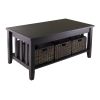Coffee Occasional Table 2 Tier With 3 Storage Baskets