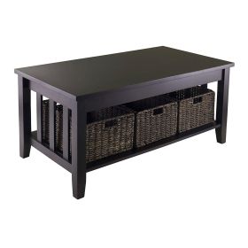 Coffee Occasional Table 2 Tier With 3 Storage Baskets