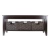 Coffee Occasional Table 2 Tier With 3 Storage Baskets