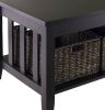 Coffee Occasional Table 2 Tier With 3 Storage Baskets