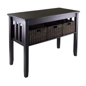 Entryway Hall Console Table with 3 Storage Baskets 2 Tier