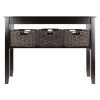 Entryway Hall Console Table with 3 Storage Baskets 2 Tier
