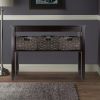 Entryway Hall Console Table with 3 Storage Baskets 2 Tier