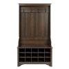 Shoe Cubby Coat Rack Dark Brown Entryway Hall