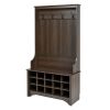 Shoe Cubby Coat Rack Dark Brown Entryway Hall