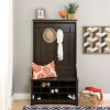 Shoe Cubby Coat Rack Dark Brown Entryway Hall