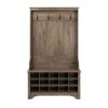 Shoe Cubby Coat Rack Entryway Hall Grey