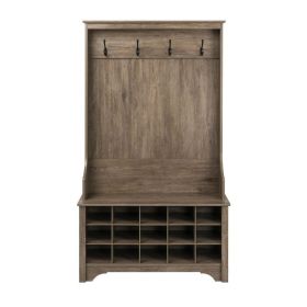 Shoe Cubby Coat Rack Entryway Hall Grey