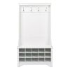 Shoe Cubby Coat Rack Entryway Hall Tree White