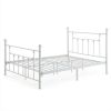 Bed Frame With Headboard And Footboard Full Size White Classic Metal Platform