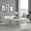 Bed Frame With Headboard And Footboard Full Size White Classic Metal Platform