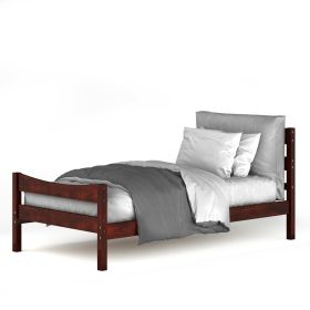 Walnut Pine Wood Platform Bed Frame