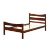 Walnut Pine Wood Platform Bed Frame