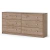 6 Drawer Double Dresser in Oak