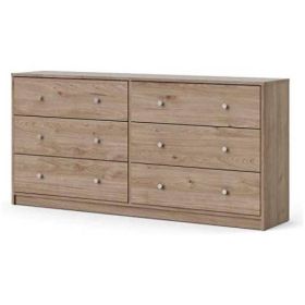 6 Drawer Double Dresser in Oak