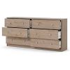 6 Drawer Double Dresser in Oak