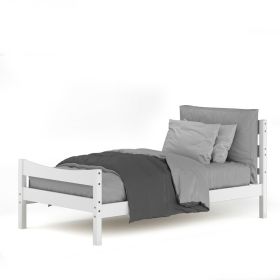 Pine Wood Platform Bed Frame in White