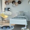 Pine Wood Platform Bed Frame in White