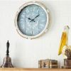 Wall Clock 17-inch Nautical Blue Vintage Style