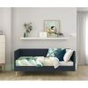 Daybed Twin Mid-Century Modern Dark Blue Linen Upholstered