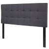 Headboard Full size Upholstered Panel Dark Grey Fabric Linen
