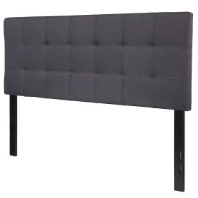 Headboard Full size Upholstered Panel Dark Grey Fabric Linen
