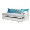 Daybed Frame With Roll-Out Trundle Bed Twin White Metal