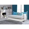 Daybed Frame With Roll-Out Trundle Bed Twin White Metal