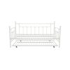 Daybed Frame With Roll-Out Trundle Bed Twin White Metal