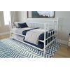 Daybed Frame With Roll-Out Trundle Bed Twin White Metal
