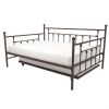 Daybed with Twin Roll-out Trundle Bed Full size Bronze Metal