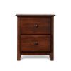 2 Drawer Nightstand in Cherry Finish Farmhouse Solid Pine Wood