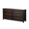 6 Drawer Solid Pine Wood Dresser in Espresso Finish