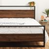 Bed Frame with Headboard Footboard Queen size Farmhouse Metal Wood Platform