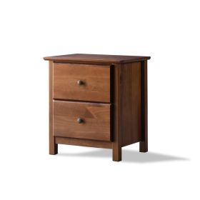 2 Drawer Nightstand In Walnut Finish
